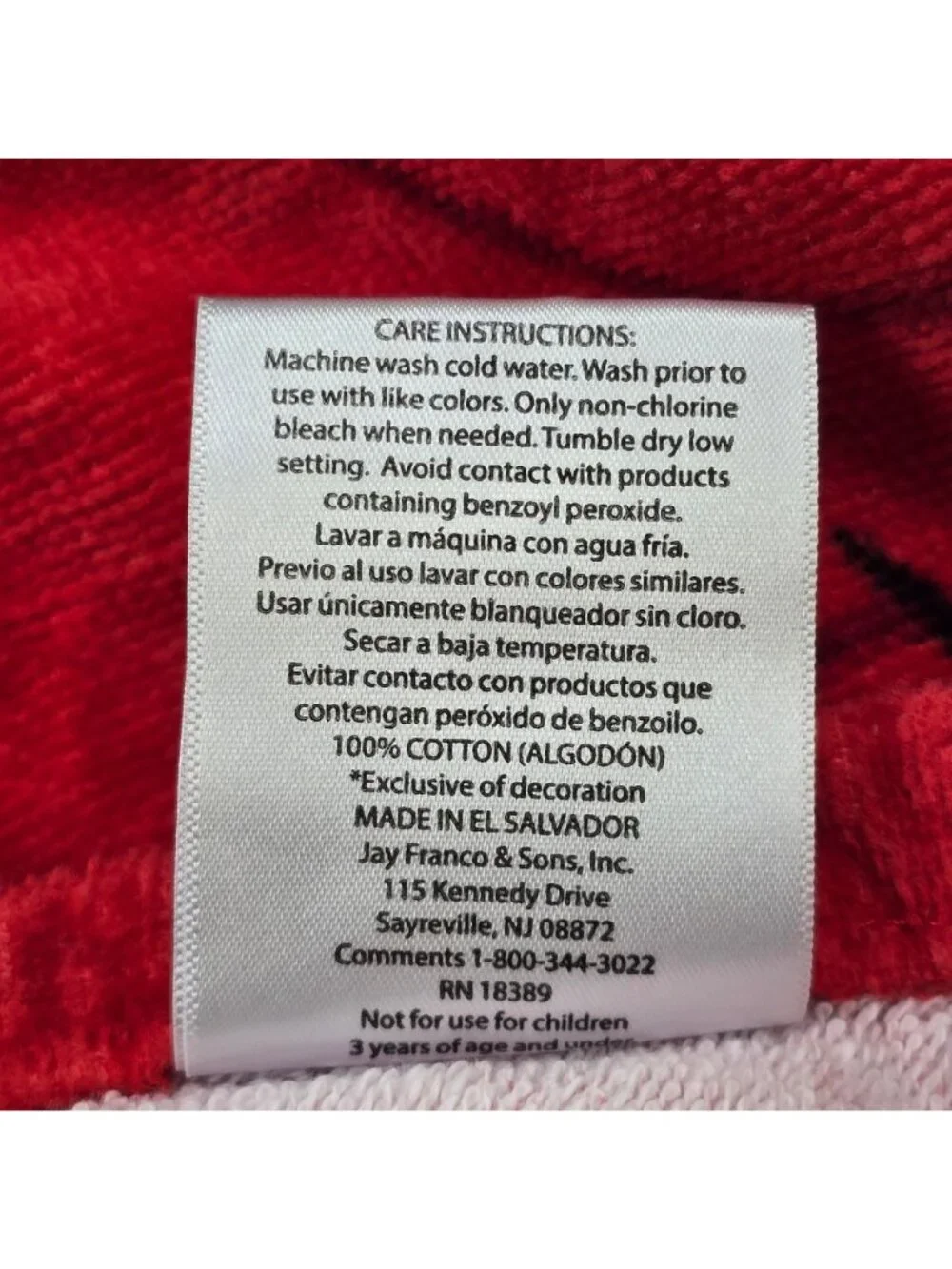 Disney Kids Hooded Towel Red Black Mickey Mouse Cotton Wrap With Ears Bath Beach